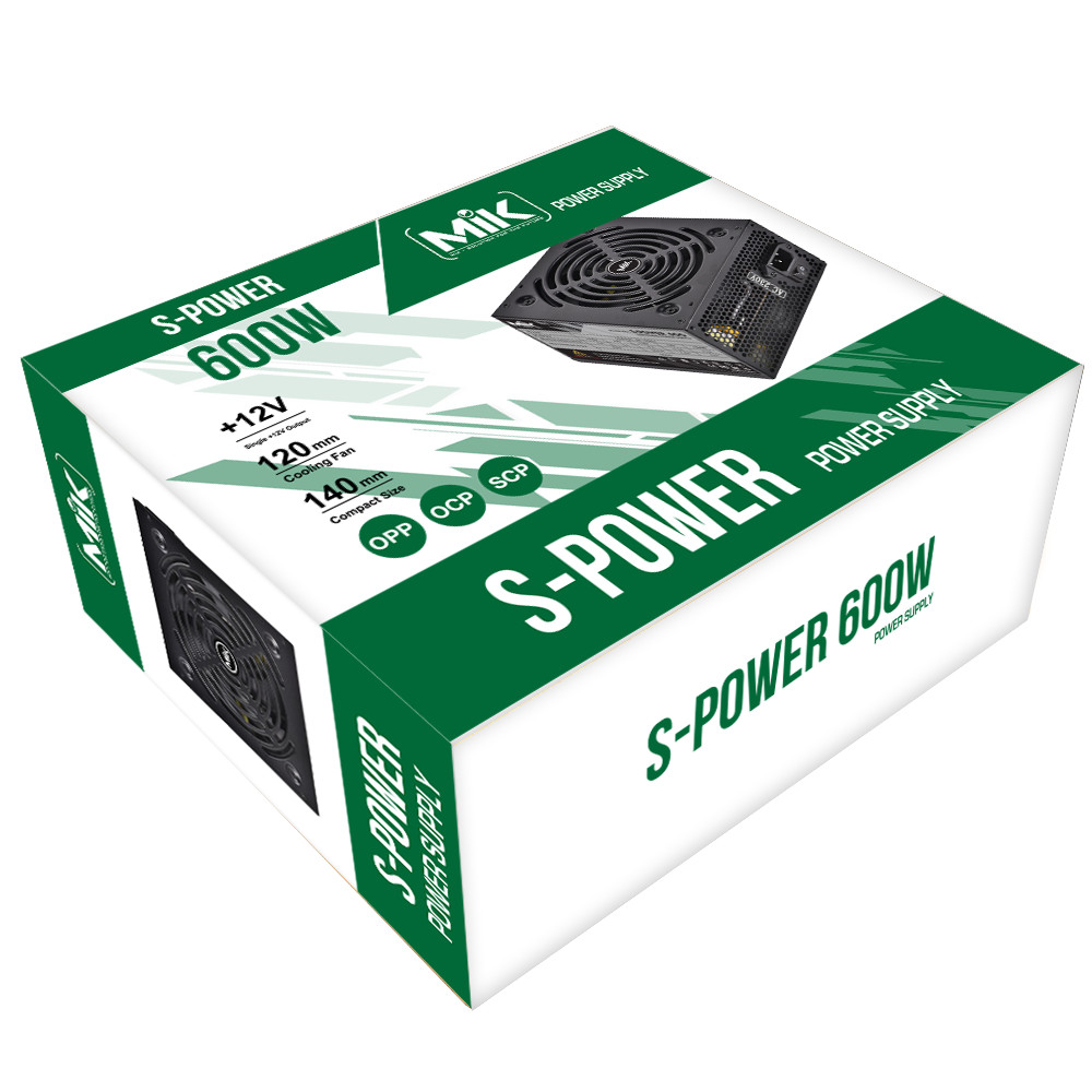 NGUỒN 600W MIK S-POWER NEW BH 36 THÁNG